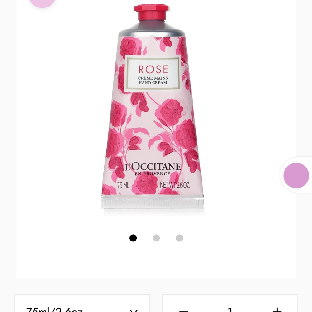 L'OCCITANE Rose Hand Cream Box - Pink and Red Floral - Picture 3 of 3